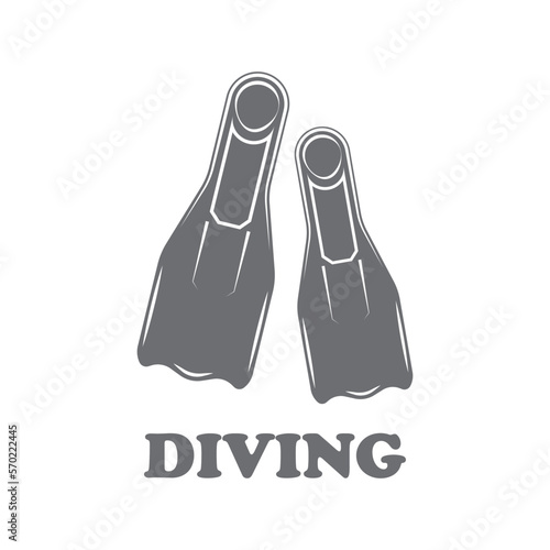 Scuba diving sport logo, under water, vector illustrator, silhouette, logo design.