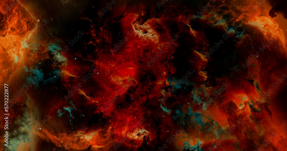 yellow Glowing huge nebula  Space background, 3d illustration stars stars background glowing gas