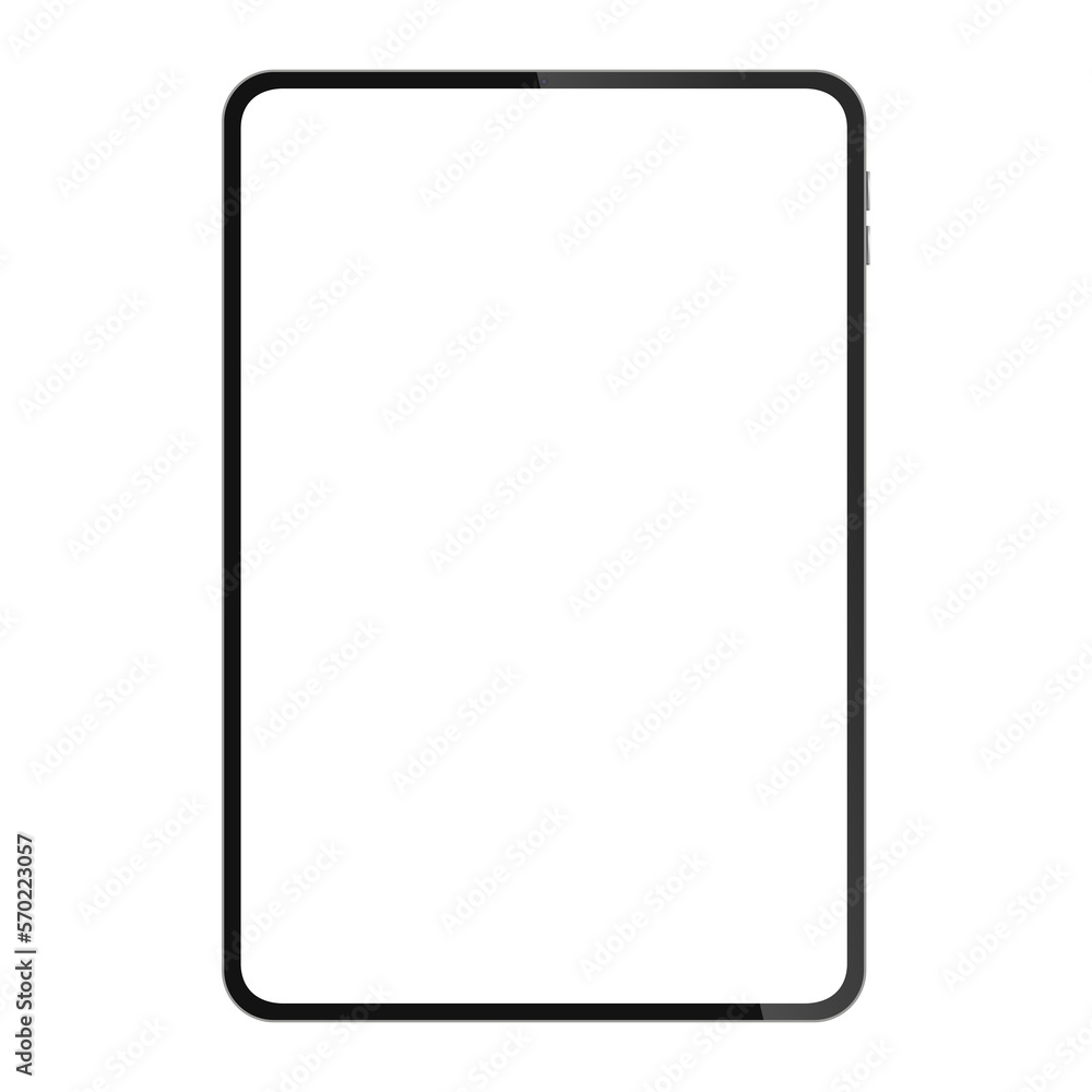 Black Tablet Computer Mockup with Blank Screen, Front View stock illustration. Stock royalty free. 