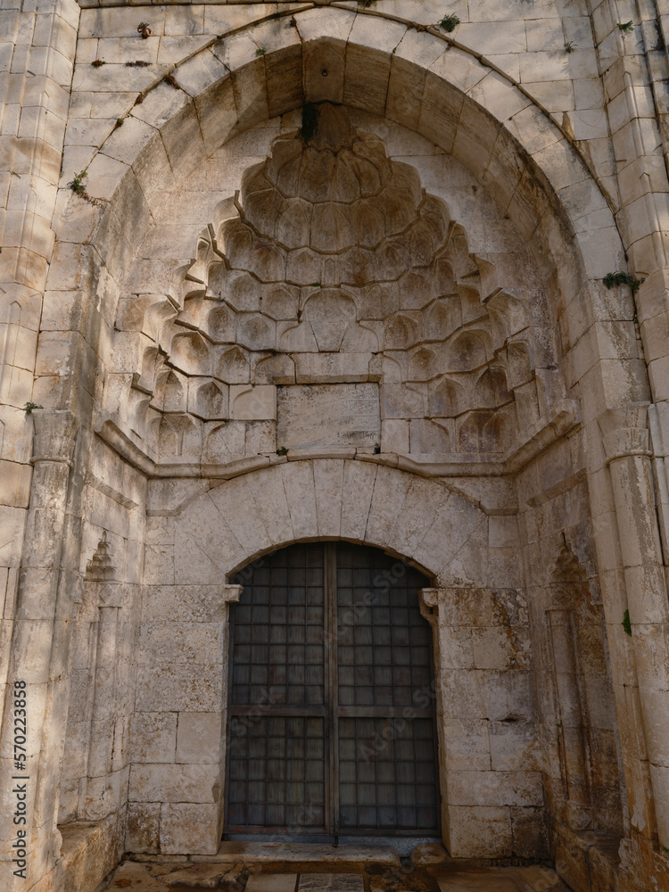 entrance door of a historic church