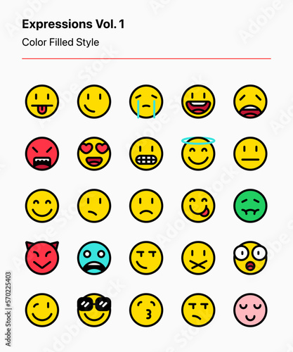 The first volume of customizable expressive face icons covering basic and common expressions. Perfect for apps, websites, graphic design, advertising, marketing, social media, and other projects