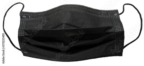 Φωτογραφία masque de protection de couleur noir sur fond transparent