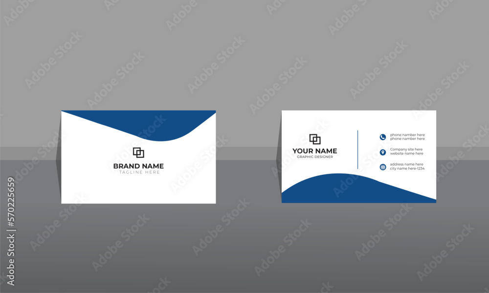 modern blue business card design template,  creative business card