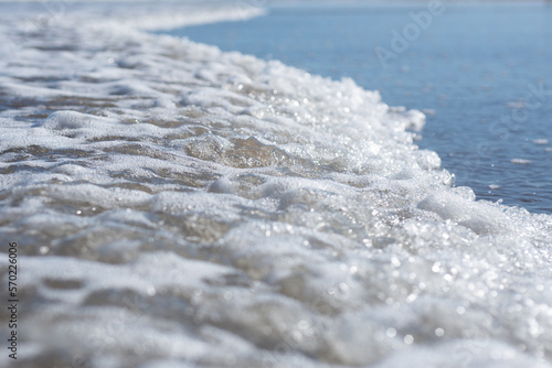 Espuma de mar en la orilla