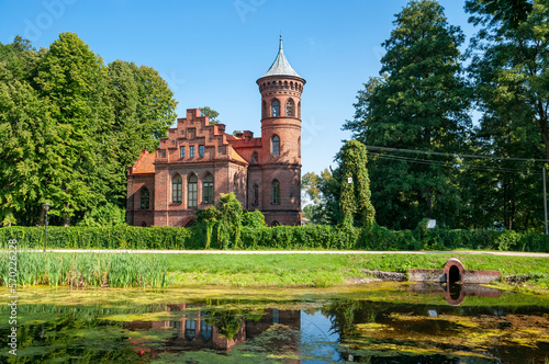 Neo-gothic castle in Nowy Duninow  Masovian Voivodeship  Poland 
