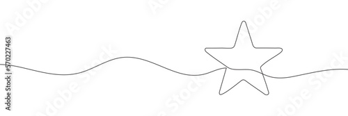 Star continuous drawing, one line illustration. Vector illustration