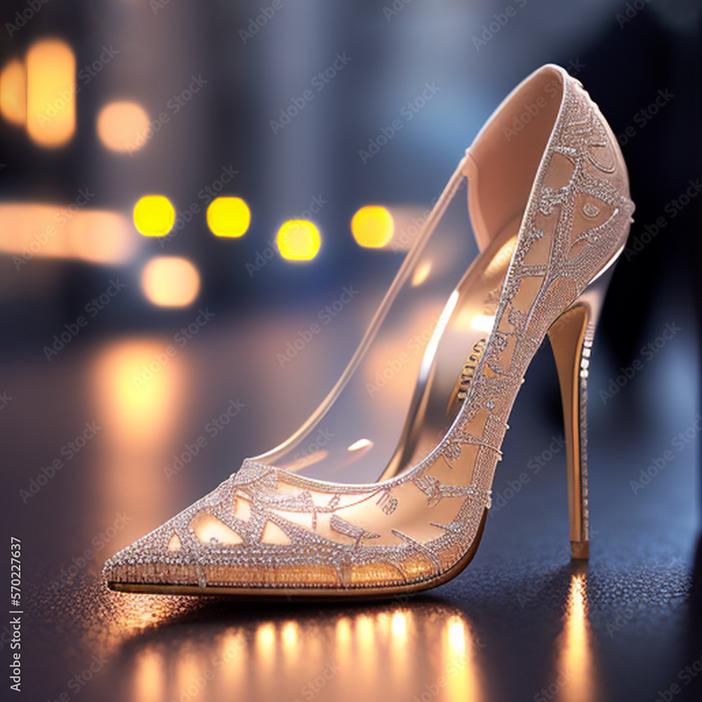 Obraz premium Shiny clear intricate high heel shoe