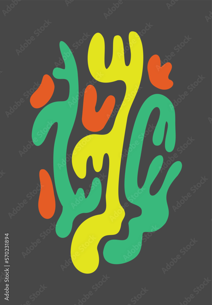 Obraz premium Colorful abstract primitive elements on the dark background