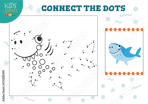 Connect the dots kids game vector illustration