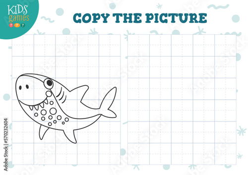Copy picture vector illustration.Coloring game for preschool and school kids