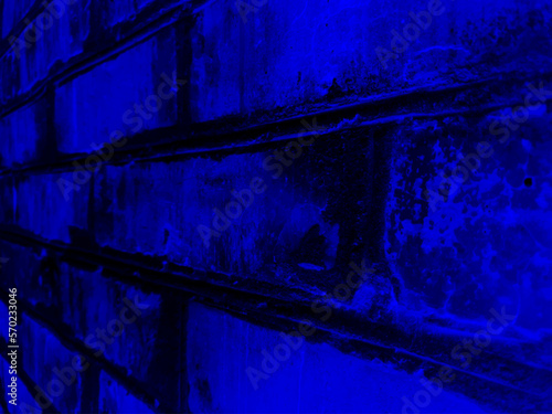 Vector blue grunge background, gradient navy blue texture of an old brick wall. UHD 4K wallpaper. For screen, desktop, website design, overlay, stencil, banner, stylization and polygraph