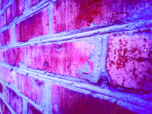 Vector pink grunge background, gradient blue dark texture of an old brick wall. UHD 4K wallpaper. For screen, desktop, website design, overlay, stencil, banner, stylization and polygraph