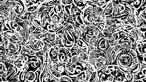 Beautiful black and white abstract architecture inspired geometric pattern with a mix of solid and tracery textures on the background