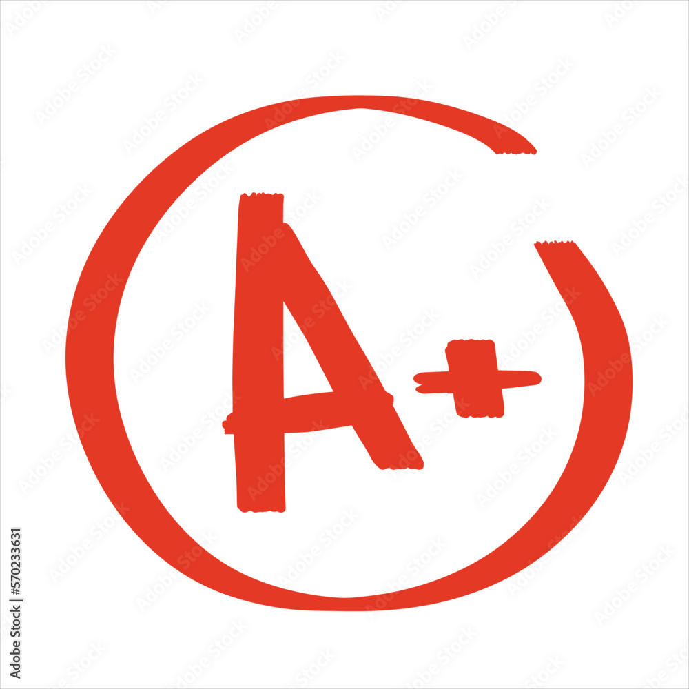 Obraz premium A Plus Red Grade Mark. School excellent test and exam.