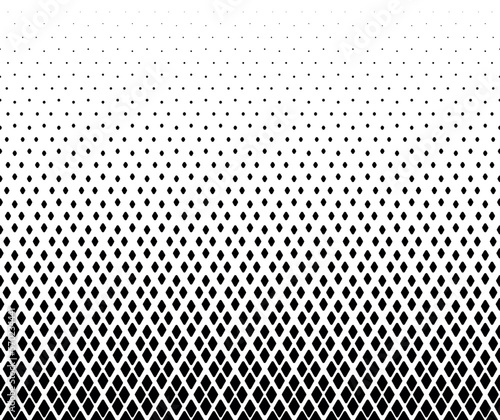 Geometric pattern of black figures on a white background.Seamless in one direction.
