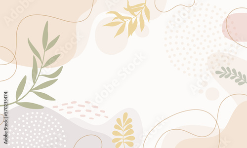 Design banner frame background .Colorful poster background vector illustration.Exotic plants, branches,art print for beauty, fashion and natural products,wellness, wedding and event.