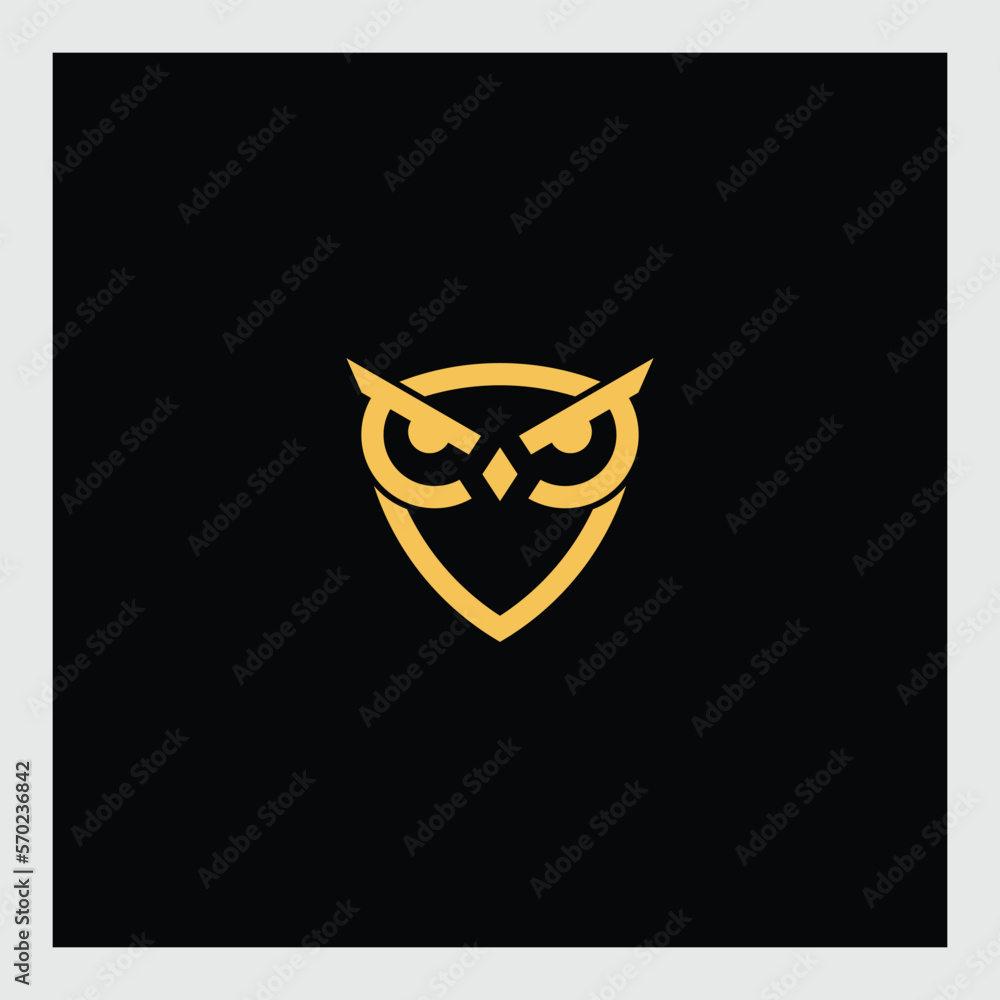 Owl simple logo template design.Modern minimal owl illustration. Linear owl logo.