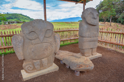 Ancient idol in the archaeological park of San Agustin