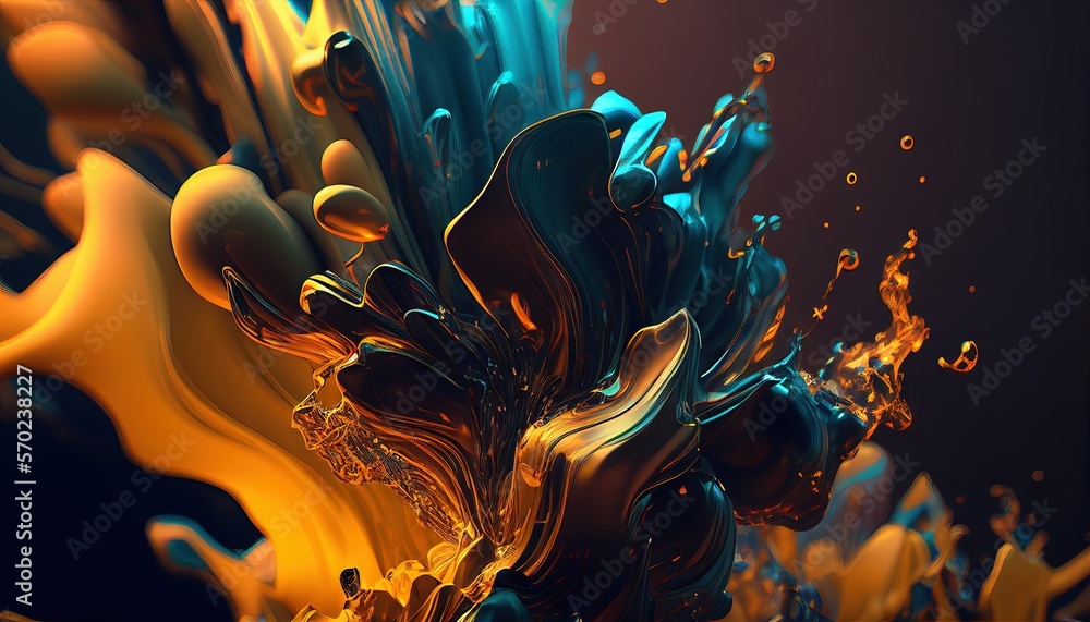 Obraz premium Colorful Shapes form a Contemporary Luxury Wallpaper. Generative AI.