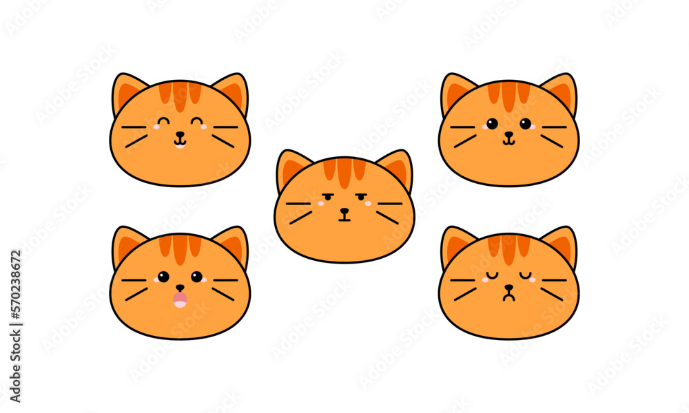 Cute Cat with Many Expressions