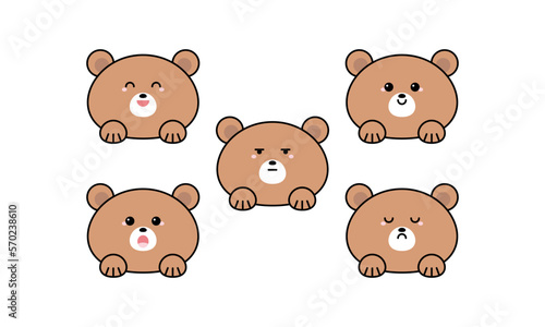 Cute Bear with Many Expressions