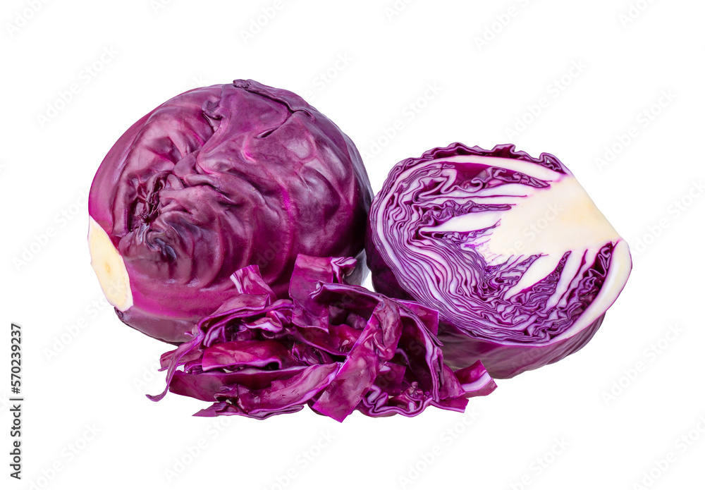Red cabbage slice isolated on transparent png Red cabbage slice isolated on transparent png