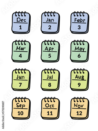 Calendar, twelve months, set. You can replace the day and month.
Background, geometric shapes. The intersection of crui and rhombuses.