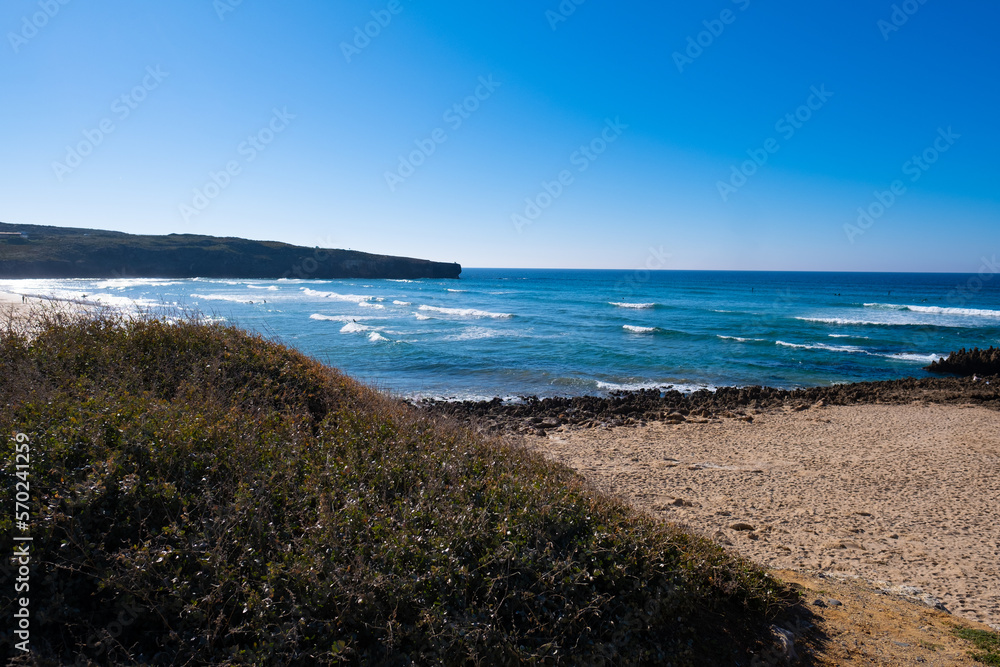 Peaceful and beautiful coast of Portugal. Deserted beaches.