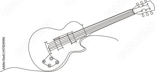 acoustic guitar continuous line drawing,vector illustration