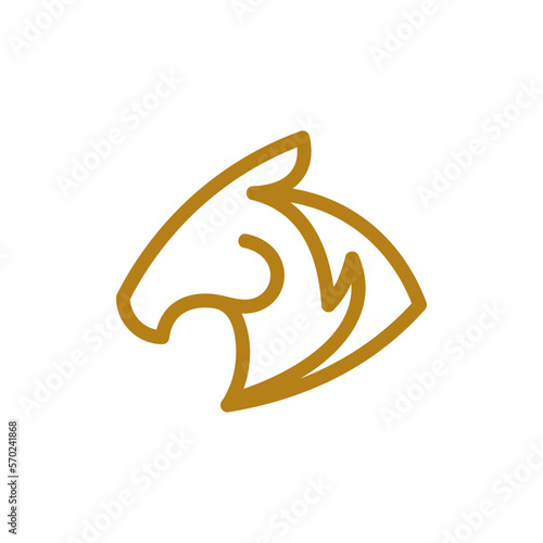 head horse modern line creative logo design