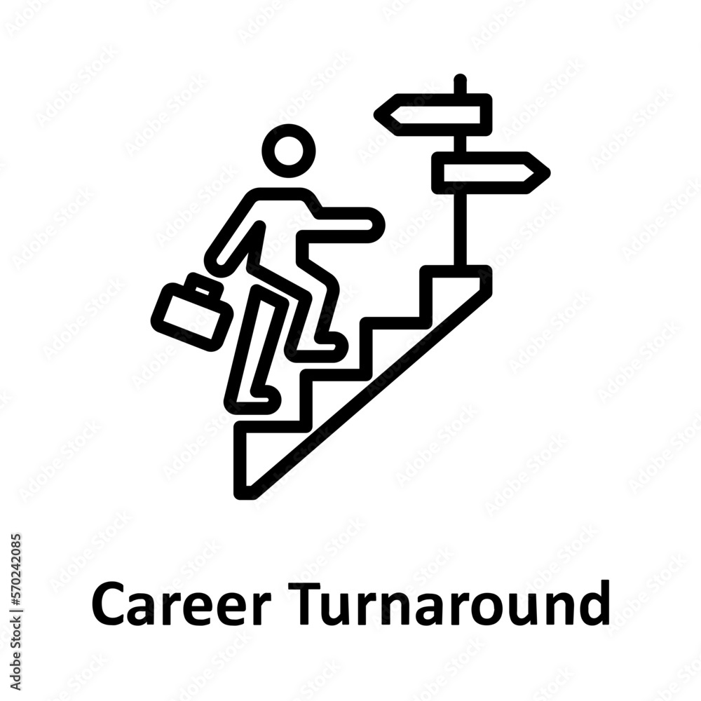 Career, career turnaround  Vector Icon which can easily modify or edit

