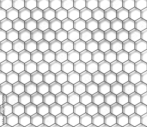 Abstract geometric seamless background of black hexagons