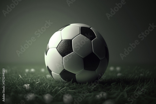 A soccer ball on a soccer field © Mkorobsky