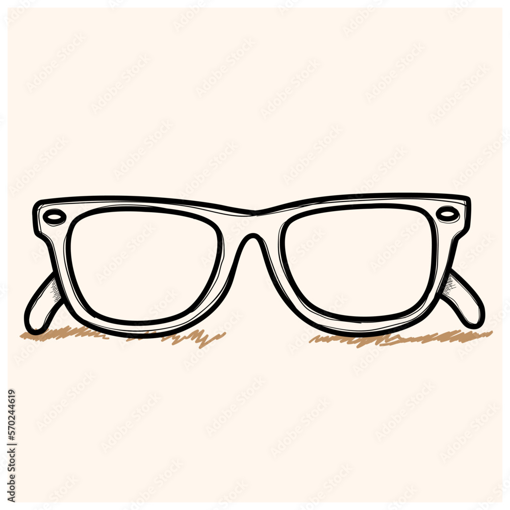 Vector illustration. Hand drawn doodle retro sunglasses horn rimmed glasses. Cartoon sketch. Decoration for greeting cards, posters, emblems, wallpapers Vector illustration. Hand drawn doodle retro sunglasses horn rimmed glasses. Cartoon sketch. Decoration for greeting cards, posters, emblems, wallpapers