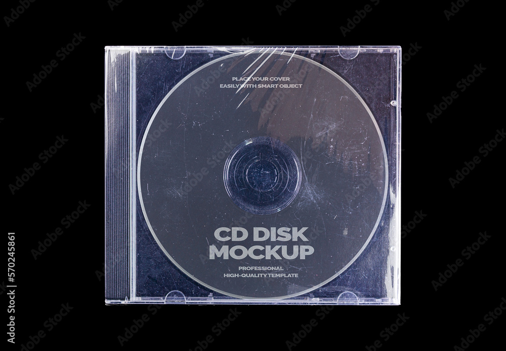 CD Disc Cover Case ROM Data Mockup Template Template Stock | Adobe Stock