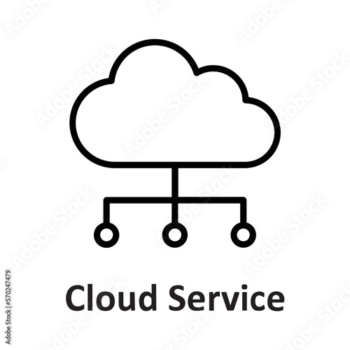 Cloud computing, cloud service Vector Icon

