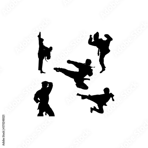 karate set silhouette icon logo