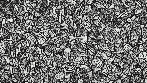 Impressive monochrome abstract 3d textured wall background pattern with modern geometric prints and tracery