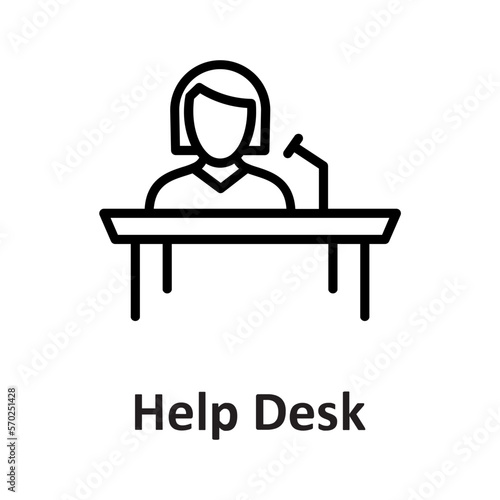 Front desk, help desk Vector Icon

