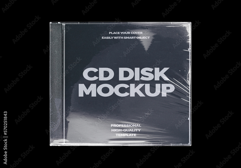 CD Disc Cover Case ROM Data Mockup Template Stock Template Adobe Stock