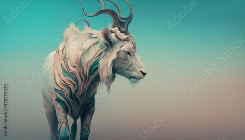 Lion animal abstract wallpaper in pastel colors generative ai