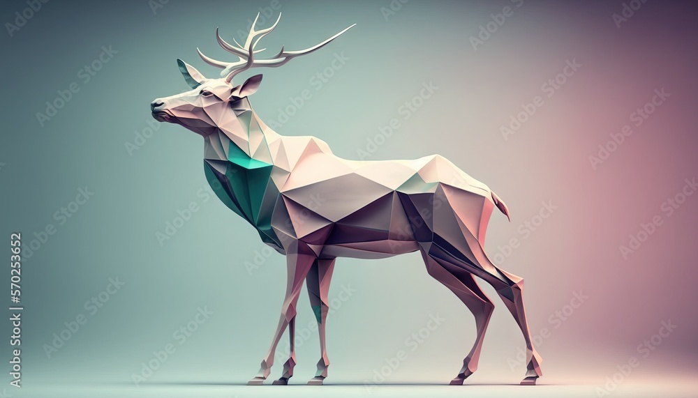 Obraz premium Deer animal abstract wallpaper in pastel colors generative ai 