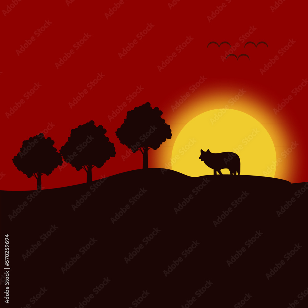 Naklejka premium Sunrise Land Scape
