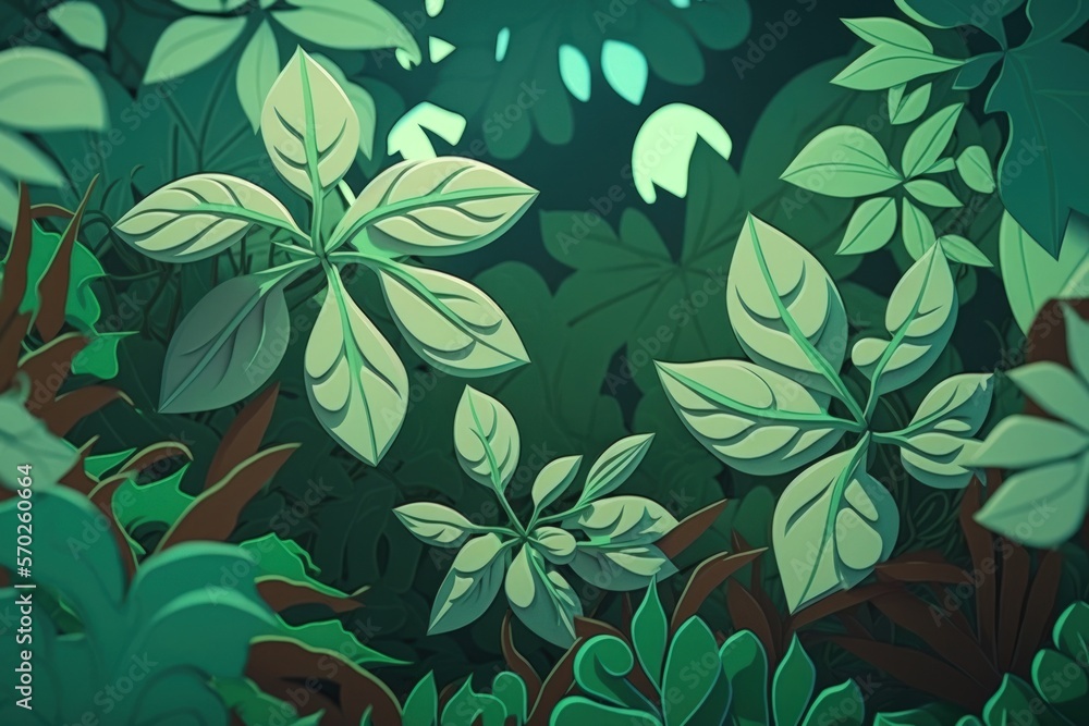 Nature. Close up of green plants. strange nature view. Generative AI Nature. Close up of green plants. strange nature view. Generative AI