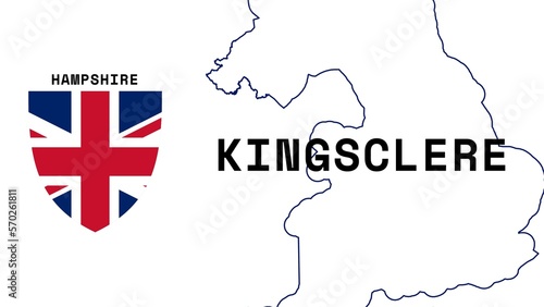 Kingsclere: Illustration mit dem Ortsnamen der britischen Stadt Kingsclere in der Region Hampshire photo