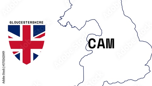 Cam: Illustration mit dem Ortsnamen der britischen Stadt Cam in der Region Gloucestershire photo