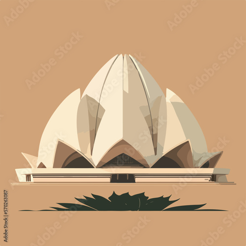 Lotus temple minimal illustration


