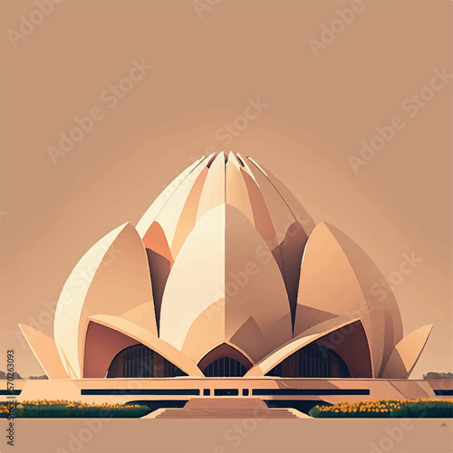 Lotus temple minimal illustration


