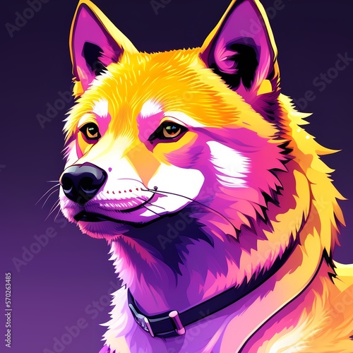 painting of a dog, dog port...