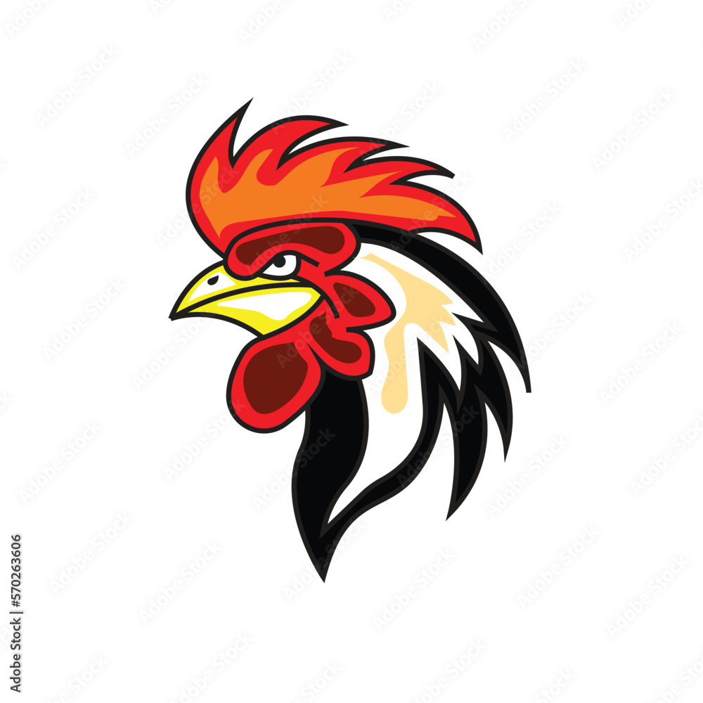 vector rooster head logo icon. vector rooster head logo icon.